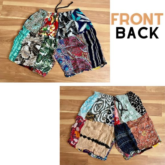 WOMEN'S or Men's Patchwork Shorts No Two Alike Size 3X or L Beach Festival - Picture 3 of 3